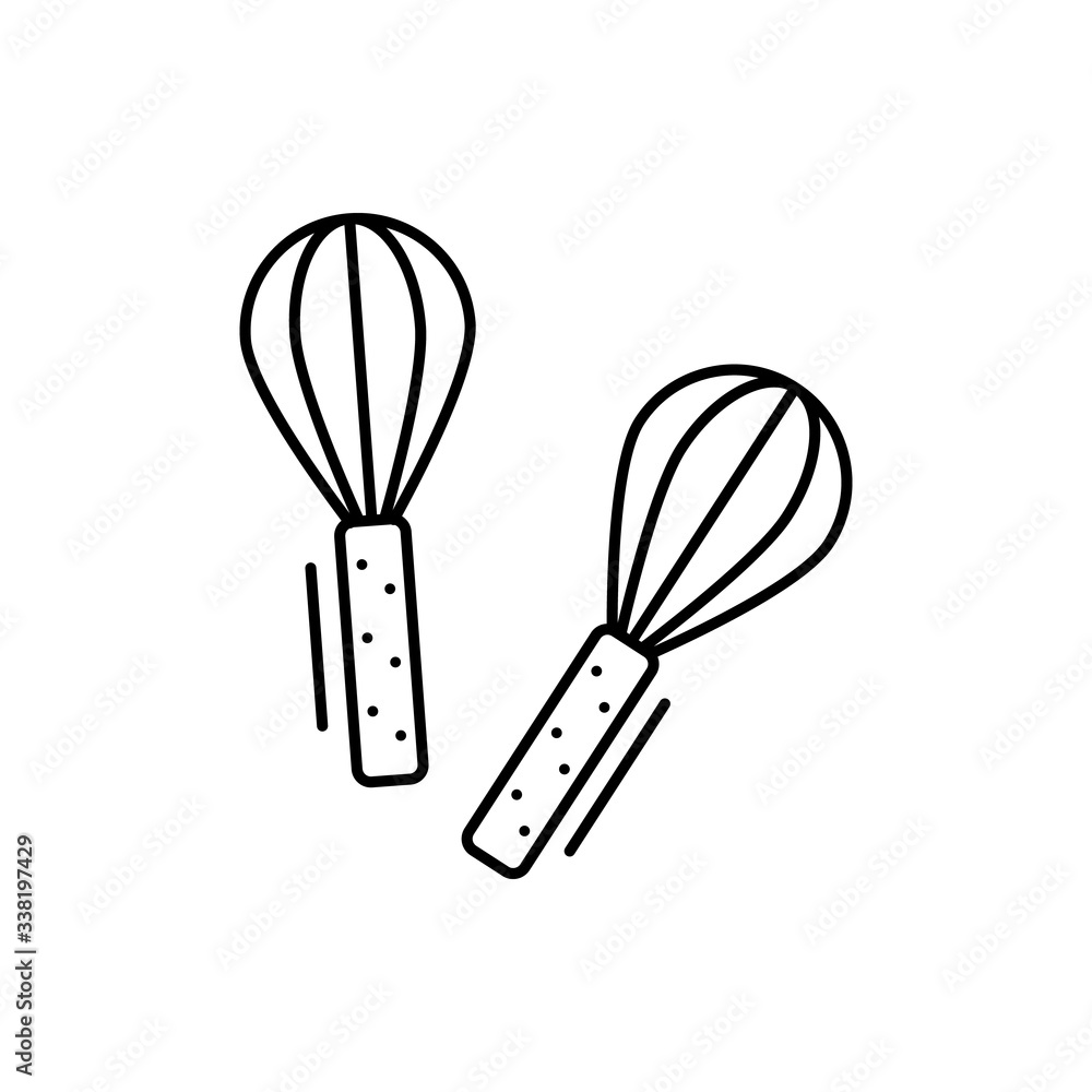 Poster whisk icon. simple line, outline vector elements of kitchen object for ui and ux, website or mobile 