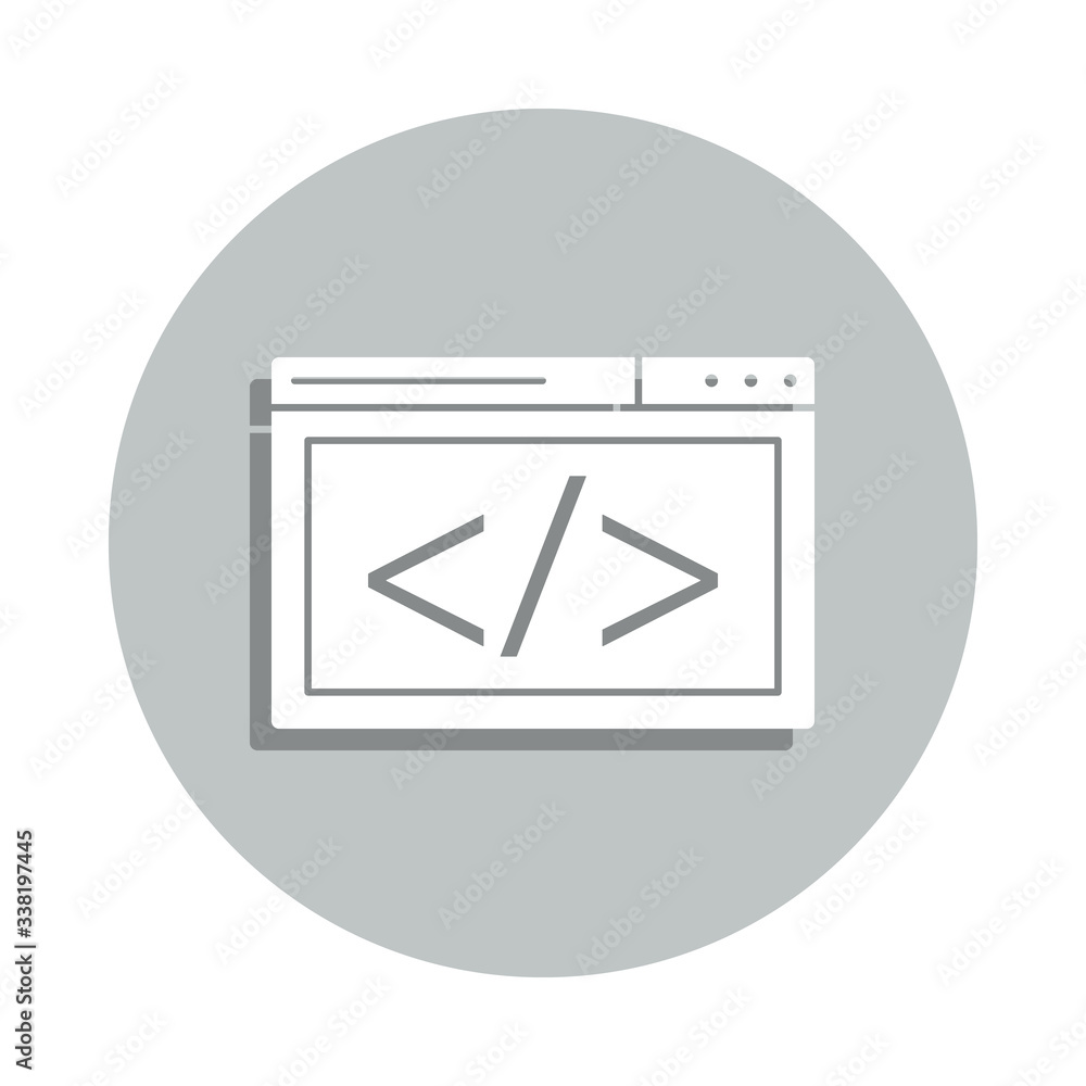 Poster web browser, coding badge icon. simple glyph, flat vector of business icons for ui and ux, website o