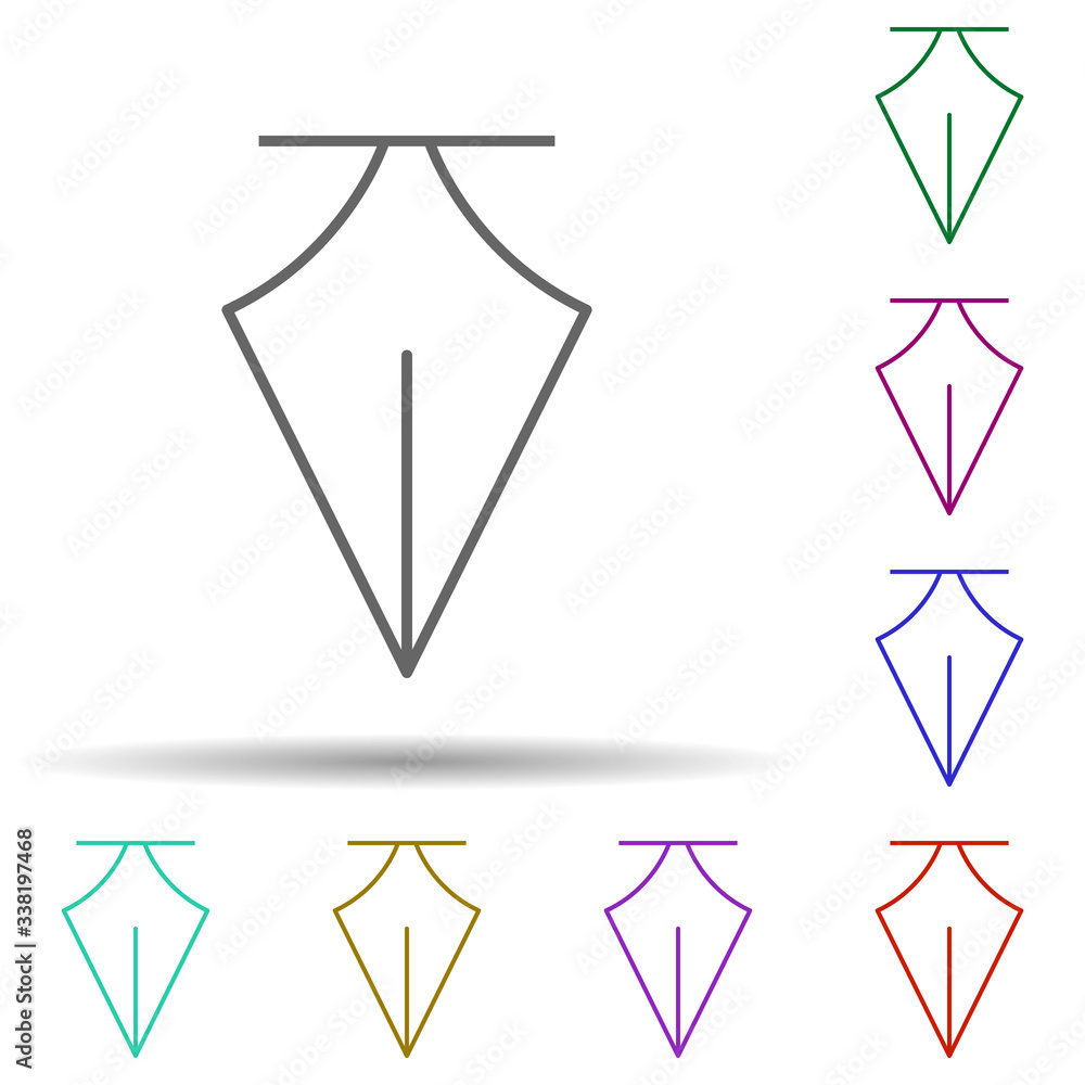 Poster a pen multi color icon. simple thin line, outline vector of school icons for ui and ux, website or m