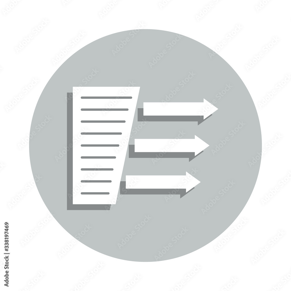 Poster information resources, arrow badge icon. simple glyph, flat vector of business icons for ui and ux, 