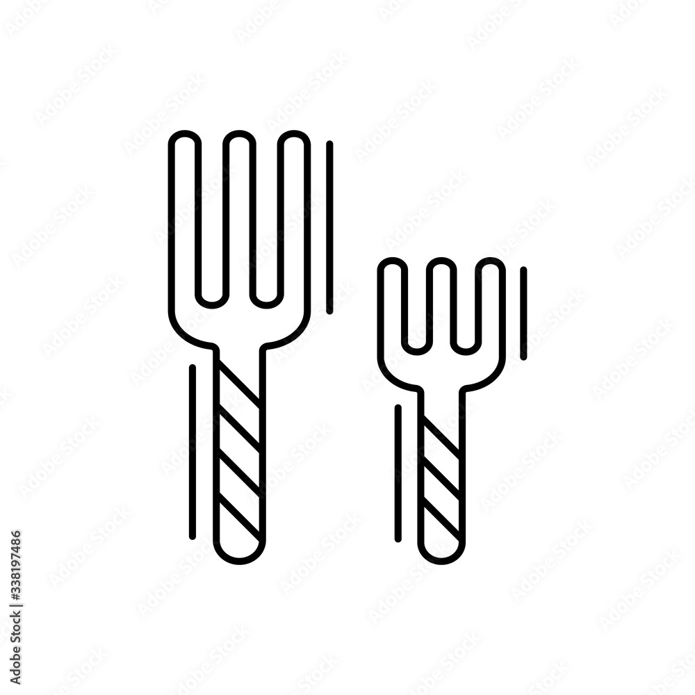 Poster fork icon. simple line, outline vector elements of kitchen object for ui and ux, website or mobile a