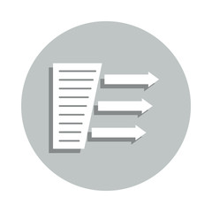 information resources, arrow badge icon. Simple glyph, flat vector of Business icons for ui and ux, website or mobile application