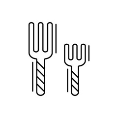 Fork icon. Simple line, outline vector elements of kitchen object for ui and ux, website or mobile application