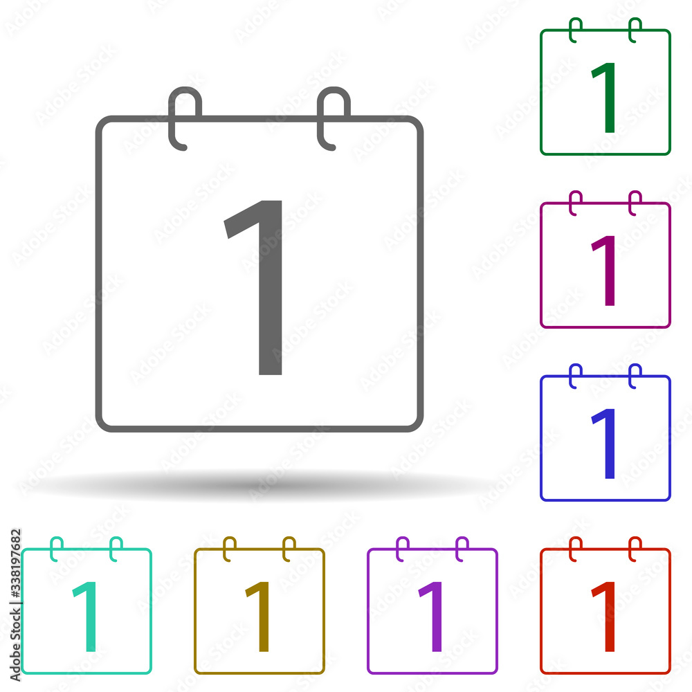 Poster date calendar multi color icon. simple thin line, outline vector of school icons for ui and ux, webs
