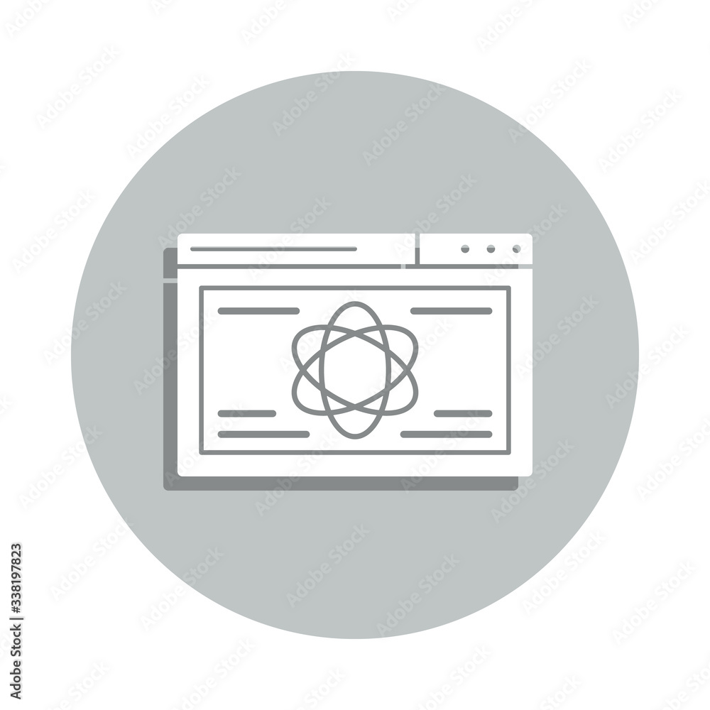 Poster web browser, atom badge icon. simple glyph, flat vector of business icons for ui and ux, website or 