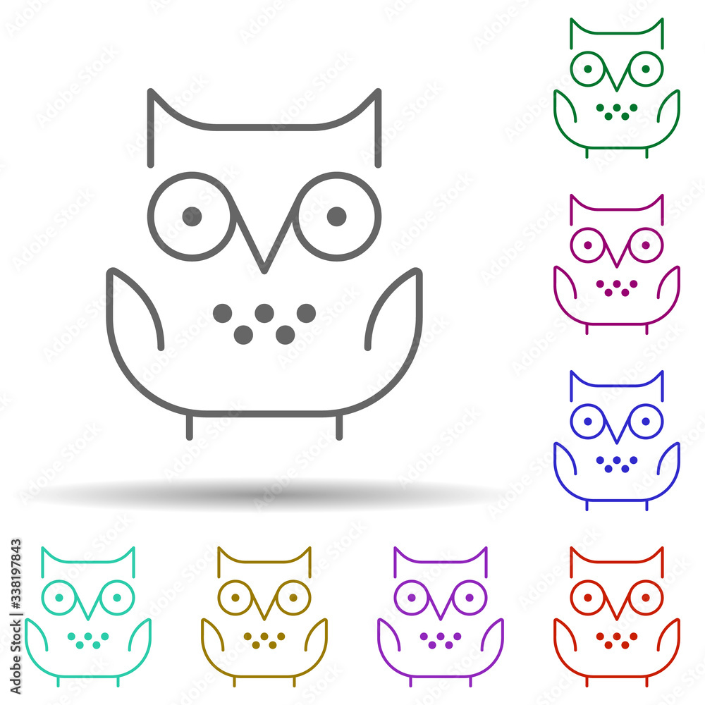 Poster owl multi color icon. simple thin line, outline vector of school icons for ui and ux, website or mob
