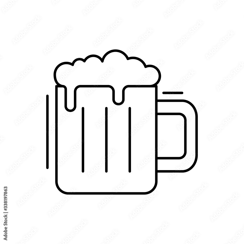 Poster beer icon. simple line, outline vector elements of kitchen object for ui and ux, website or mobile a