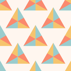 Abstract geometric seamless pattern with triangles. Triangular background. Geo card. Vector illustration. 