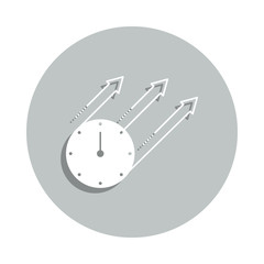 clock, arrow, growth badge icon. Simple glyph, flat vector of Business icons for ui and ux, website or mobile application