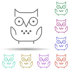 Owl multi color icon. Simple thin line, outline vector of school icons for ui and ux, website or mobile application