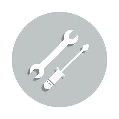 wrench, screwdriver badge icon. Simple glyph, flat vector of Business icons for ui and ux, website or mobile application