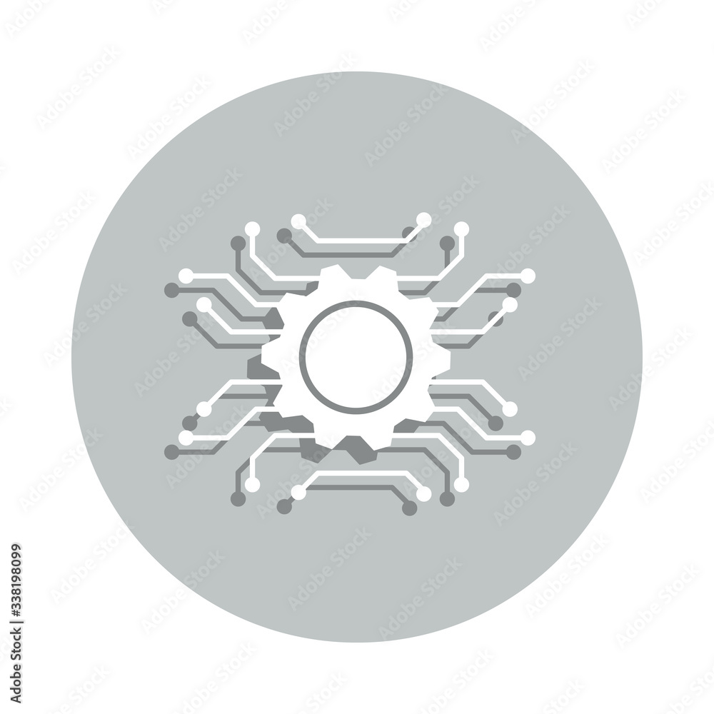 Poster gear, scheme badge icon. simple glyph, flat vector of business icons for ui and ux, website or mobil
