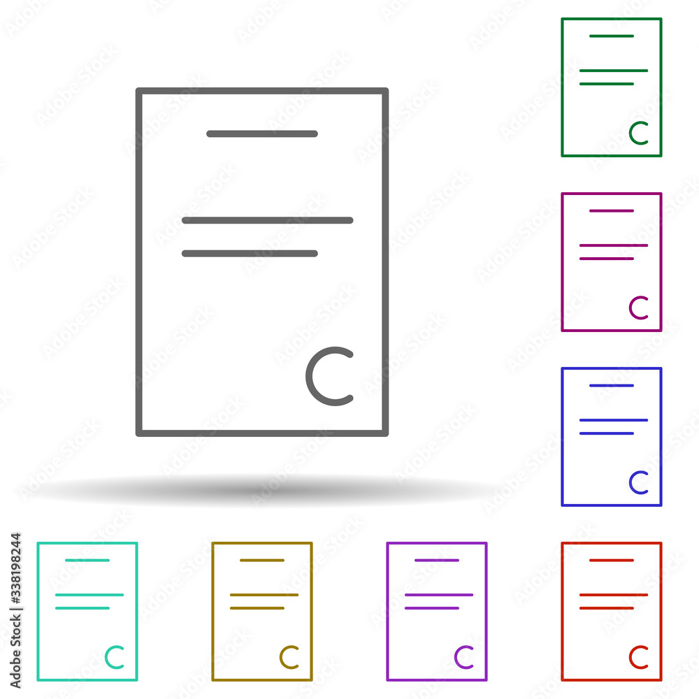 Poster certificate multi color icon. simple thin line, outline vector of school icons for ui and ux, websit