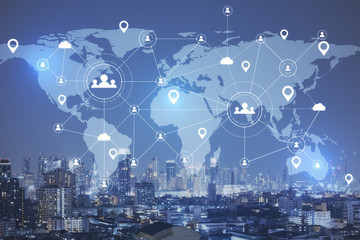 Social media network and remote work hologram