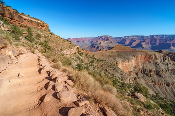hiking the south kaibab trail in grand canyon national park, arizona, usa