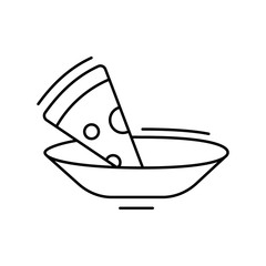 Pizza, plate icon. Simple line, outline vector elements of kitchen object for ui and ux, website or mobile application