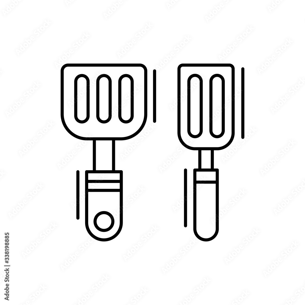 Poster fish slice icon. simple line, outline vector elements of kitchen object for ui and ux, website or mo