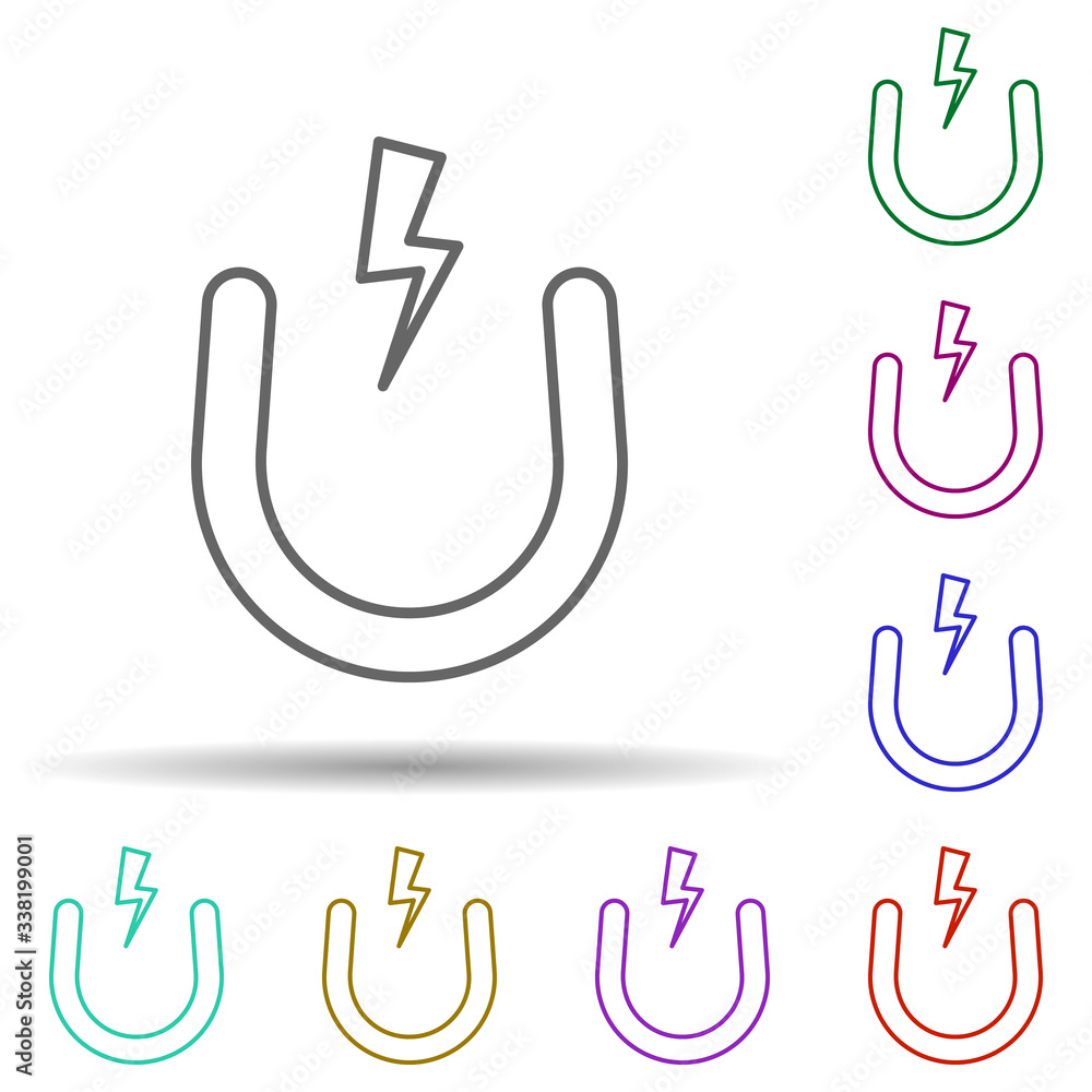 Poster magnet multi color icon. simple thin line, outline vector of school icons for ui and ux, website or 