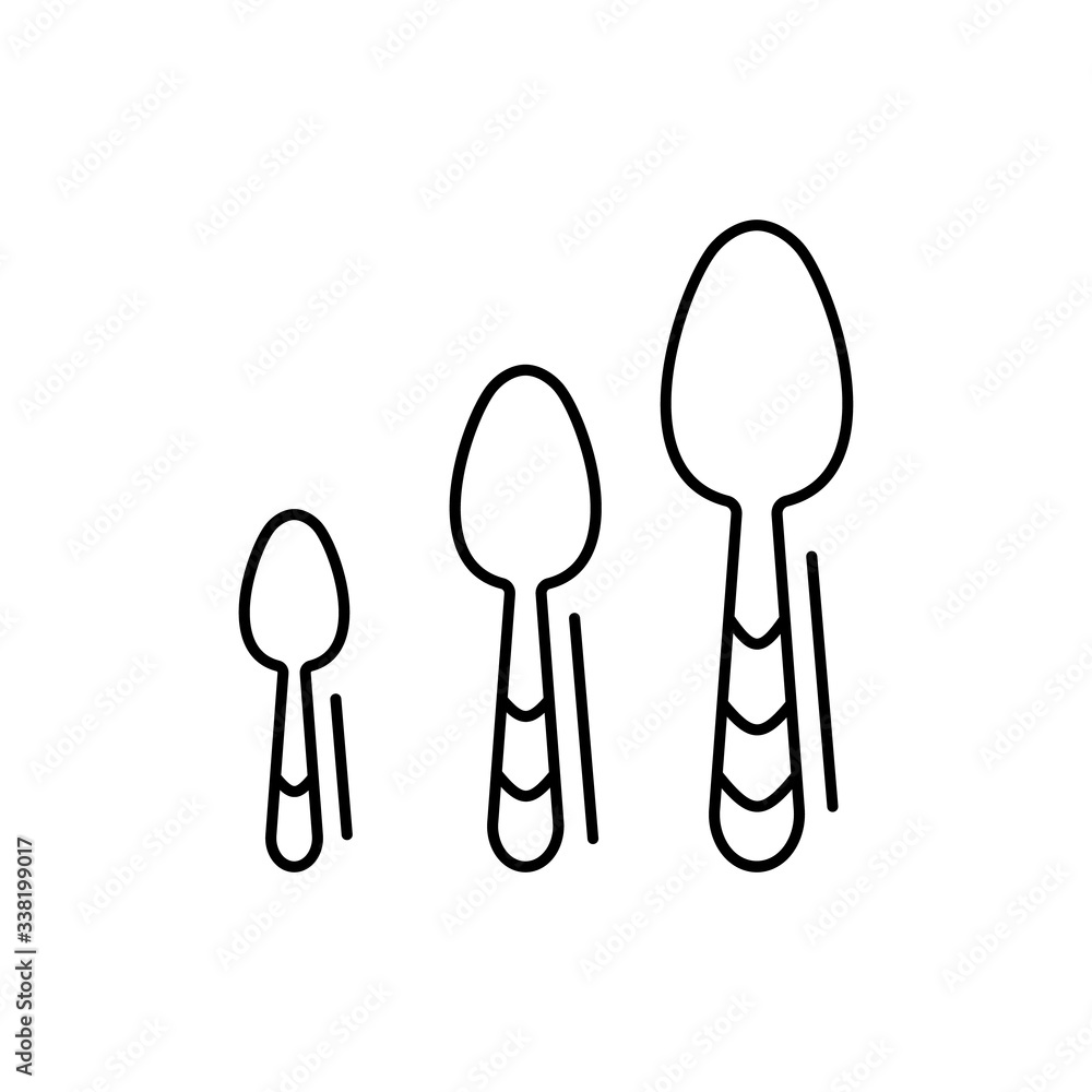 Poster spoons icon. simple line, outline vector elements of kitchen object for ui and ux, website or mobile