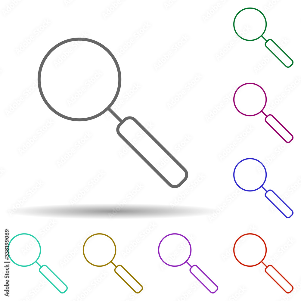 Poster magnifier multi color icon. simple thin line, outline vector of school icons for ui and ux, website 