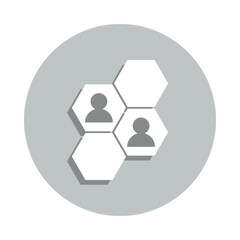 honeycomb, businessmen, customer segmentation badge icon. Simple glyph, flat vector of Business icons for ui and ux, website or mobile application