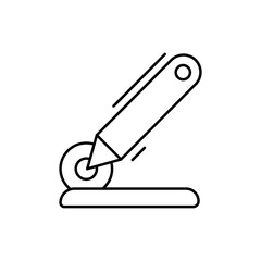 Pizza slicer icon. Simple line, outline vector elements of kitchen object for ui and ux, website or mobile application