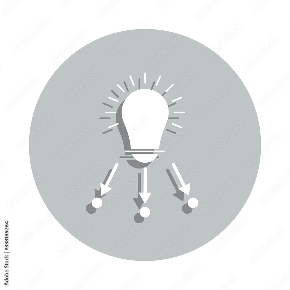 Poster bulb, arrow, resource allocation badge icon. simple glyph, flat vector of business icons for ui and 