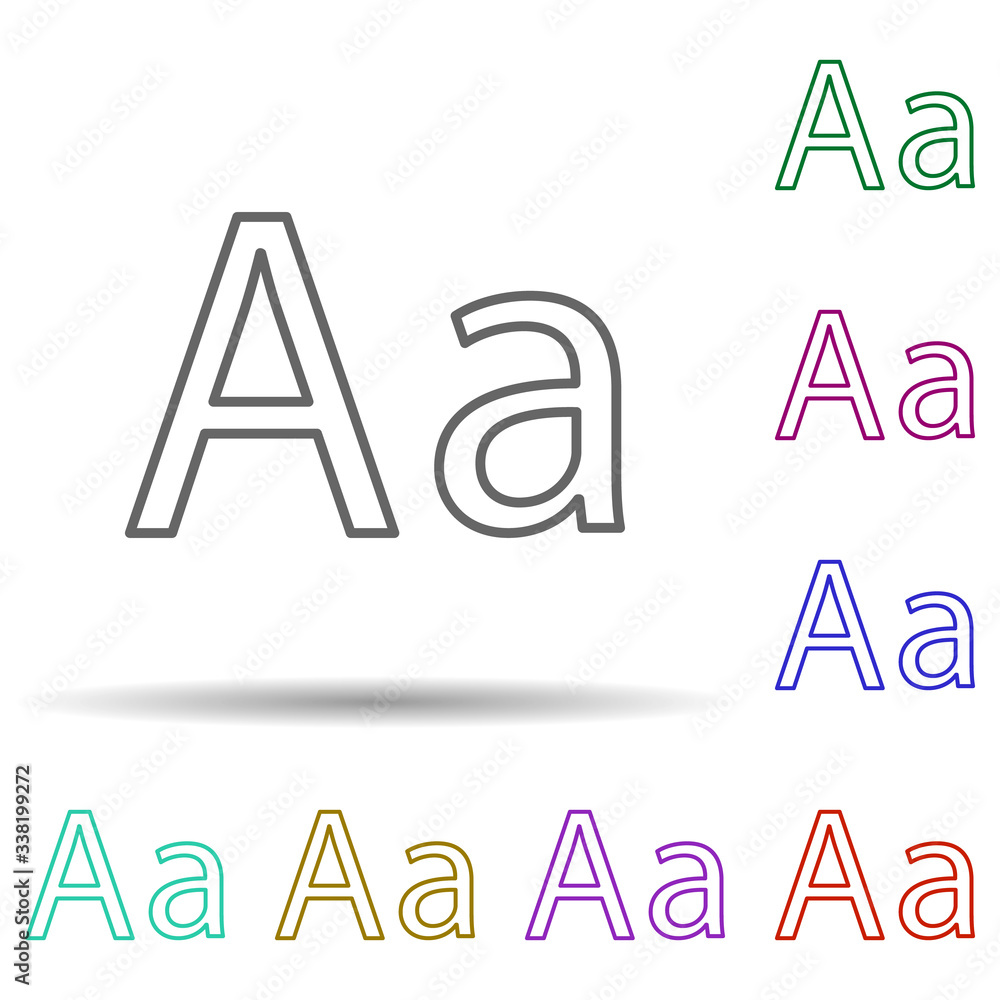 Poster abc letter a multi color icon. simple thin line, outline vector of school icons for ui and ux, websi