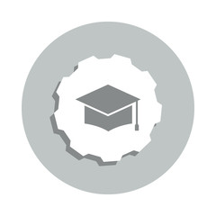 gear, student hat, knowledge management badge icon. Simple glyph, flat vector of Business icons for ui and ux, website or mobile application