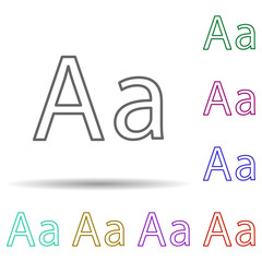 Abc letter a multi color icon. Simple thin line, outline vector of school icons for ui and ux, website or mobile application