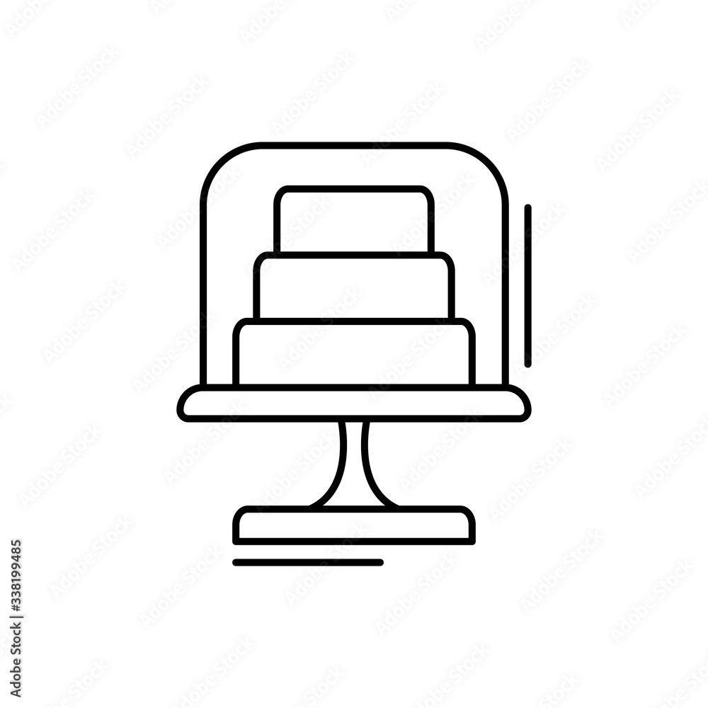 Poster cake icon. simple line, outline vector elements of kitchen object for ui and ux, website or mobile a