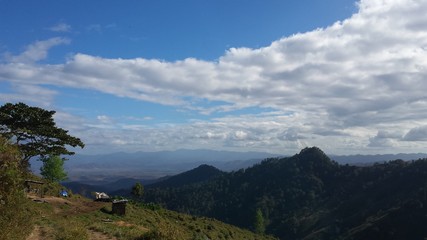 mountains and clouds