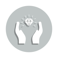 hand, diamond, proficiency badge icon. Simple glyph, flat vector of Business icons for ui and ux, website or mobile application