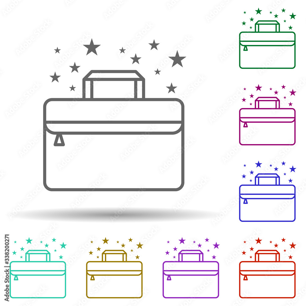 Aufkleber bag briefcase multi color icon. simple thin line, outline vector of bags icons for ui and ux, websit