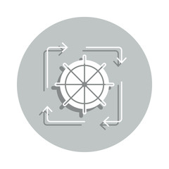 lead, steering wheel, work flow badge icon. Simple glyph, flat vector of Business icons for ui and ux, website or mobile application