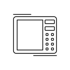 Microwave icon. Simple line, outline vector elements of kitchen object for ui and ux, website or mobile application