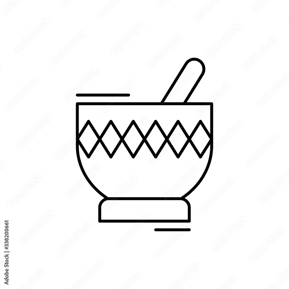 Poster mortar icon. simple line, outline vector elements of kitchen object for ui and ux, website or mobile