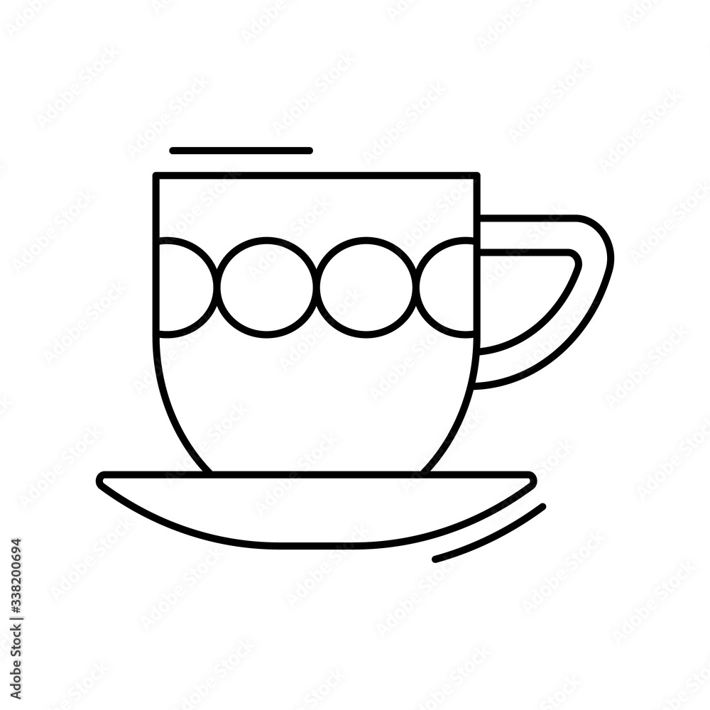 Poster tea cup icon. simple line, outline vector elements of kitchen object for ui and ux, website or mobil