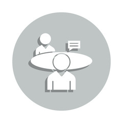 communication, mans, consultation badge icon. Simple glyph, flat vector of Business icons for ui and ux, website or mobile application
