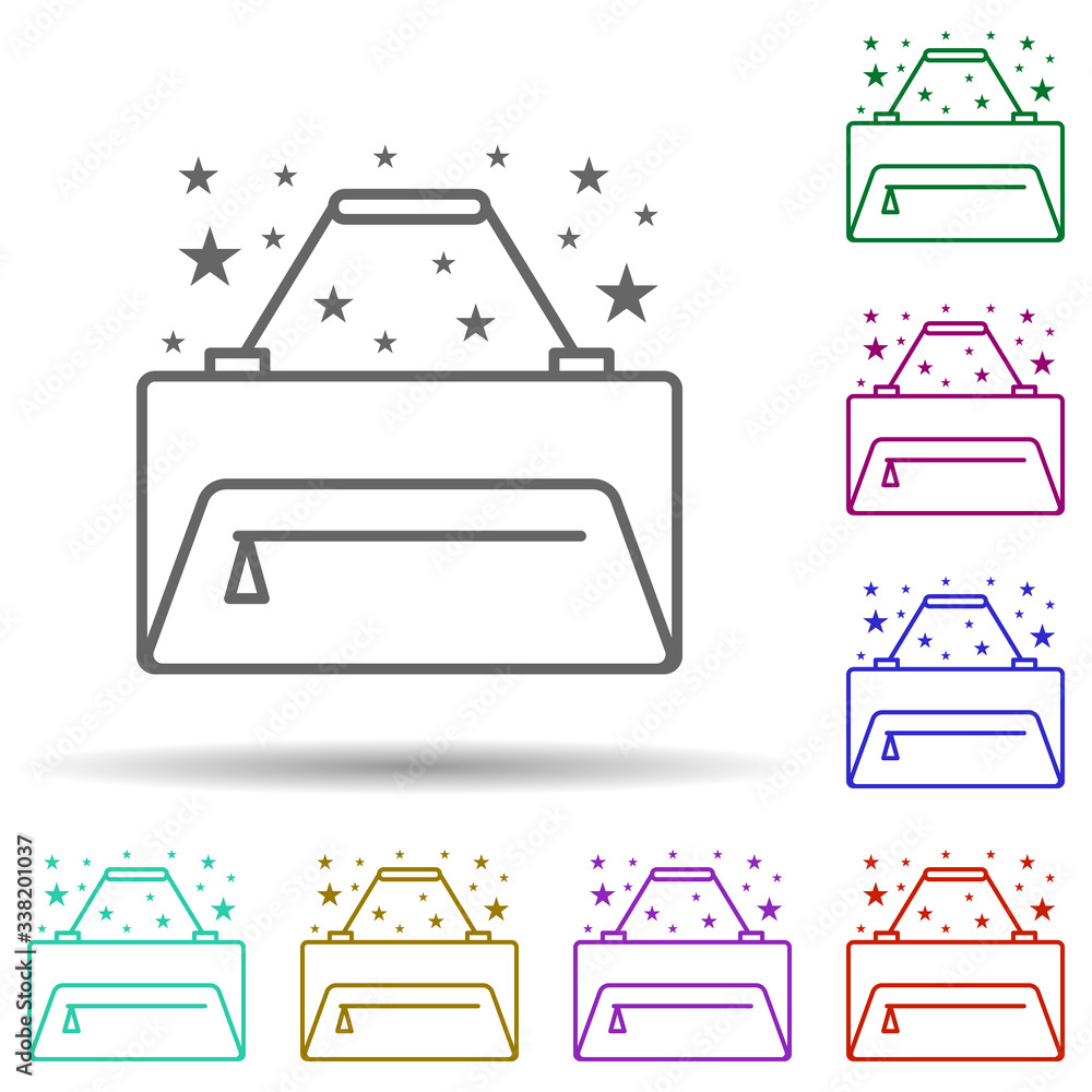 Poster bag travel multi color icon. simple thin line, outline vector of bags icons for ui and ux, website o