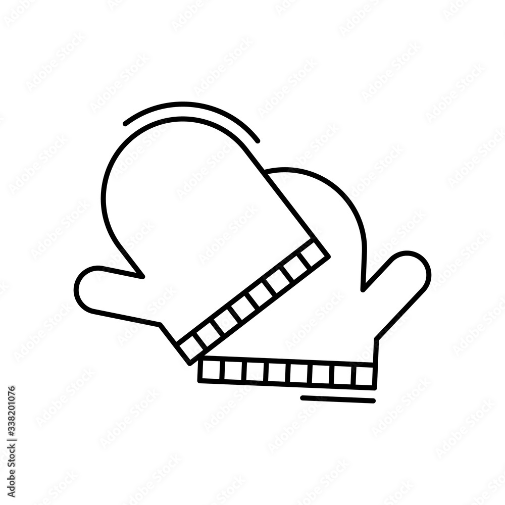Poster mitt icon. simple line, outline vector elements of kitchen object for ui and ux, website or mobile a