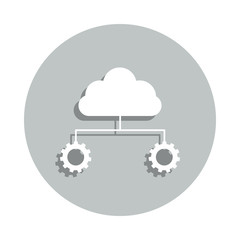 cloud, gears, data allocation badge icon. Simple glyph, flat vector of Business icons for ui and ux, website or mobile application
