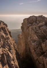 The autumn nature landscape evening.