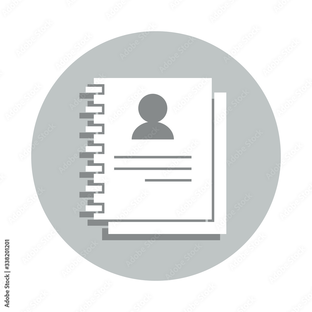 Poster notebook, contacts, user badge icon. simple glyph, flat vector of business icons for ui and ux, webs
