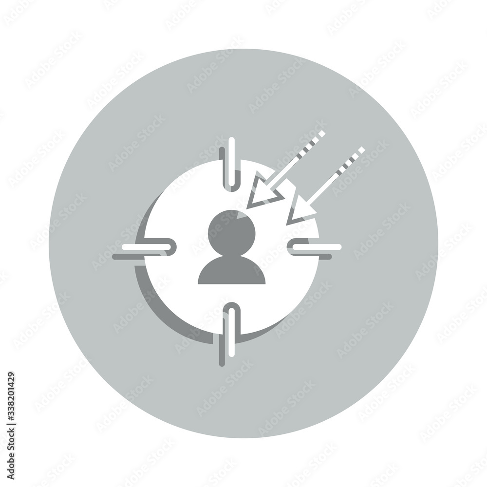 Poster target, user, track user requests badge icon. simple glyph, flat vector of business icons for ui and