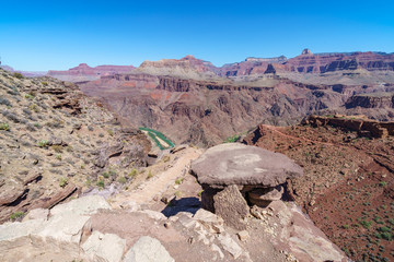hiking the south kaibab trail in grand canyon national park, arizona, usa
