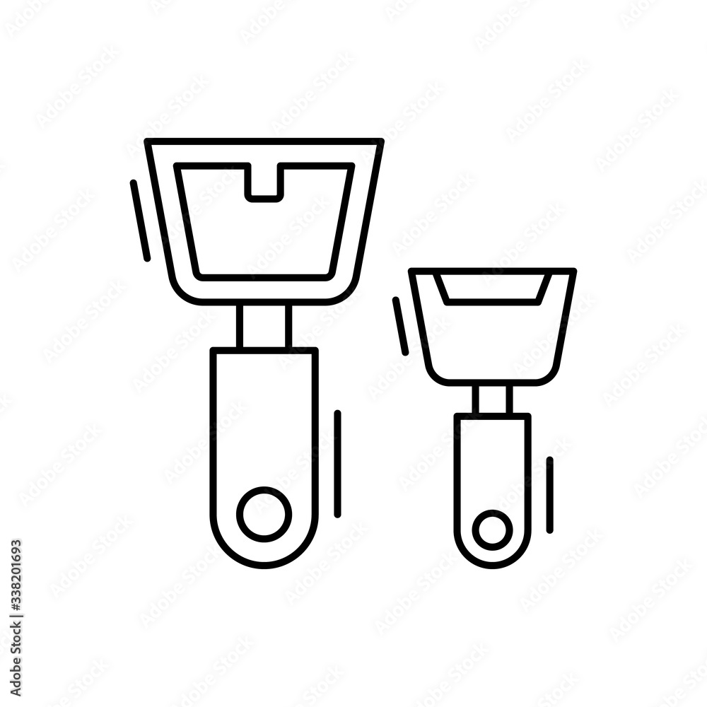 Poster bottle opener icon. simple line, outline vector elements of kitchen object for ui and ux, website or