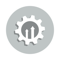 gear, arrow up, system update badge icon. Simple glyph, flat vector of Business icons for ui and ux, website or mobile application