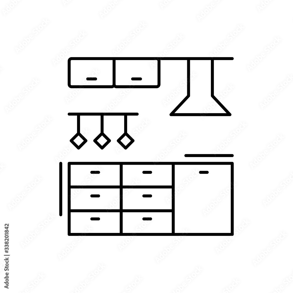 Poster furnitures icon. simple line, outline vector elements of kitchen object for ui and ux, website or mo