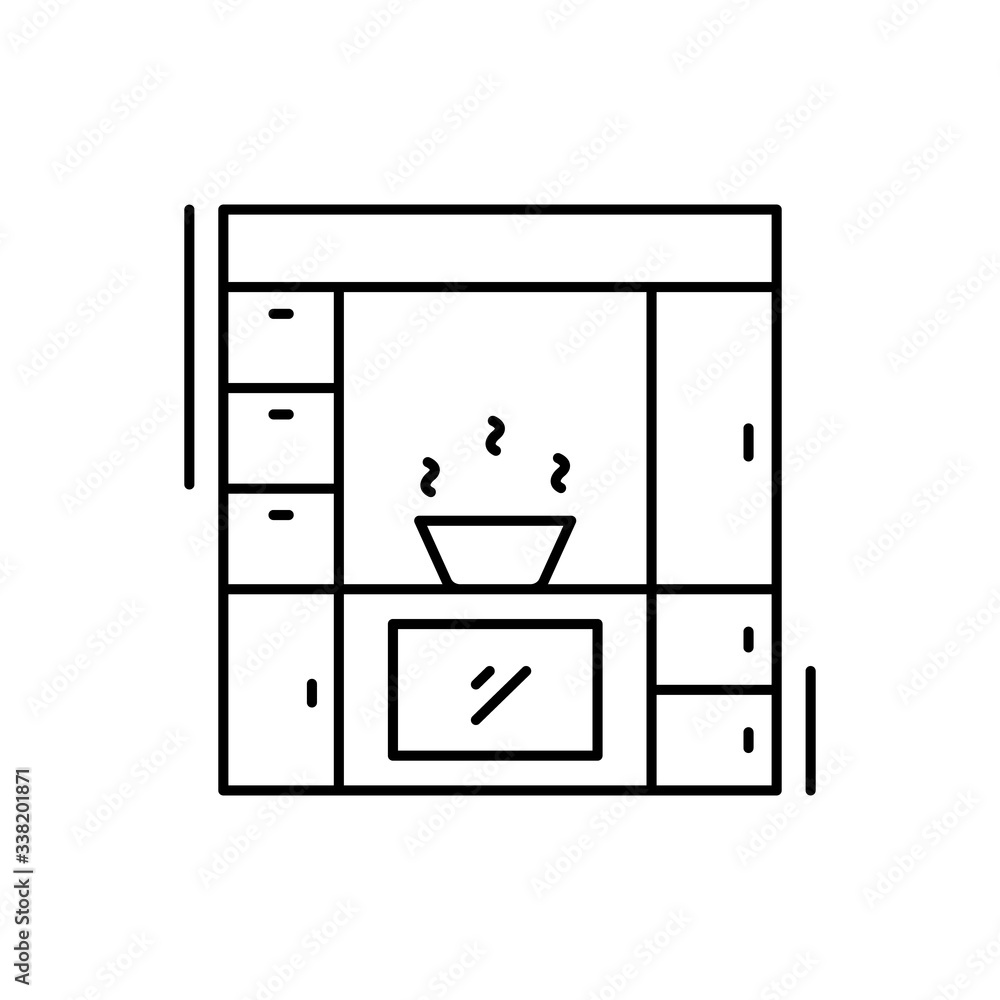 Poster furnitures icon. simple line, outline vector elements of kitchen object for ui and ux, website or mo